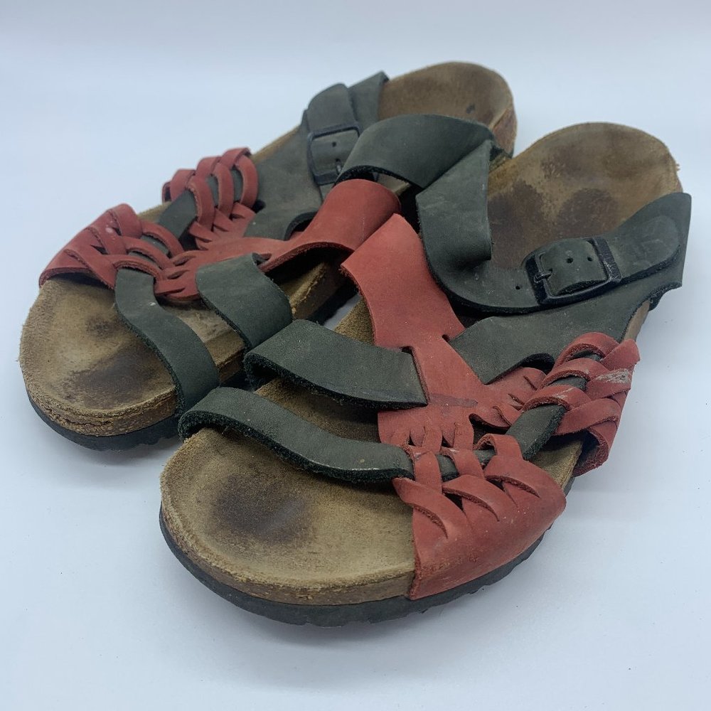 Birkenstock Tatami Black Red Cross Strap Women's 41